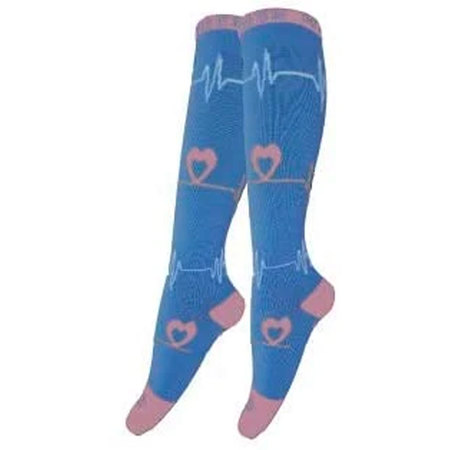 Zayaan Health Heartbeat Compression Socks, Blue, PR BLZH-CSHB-1BP